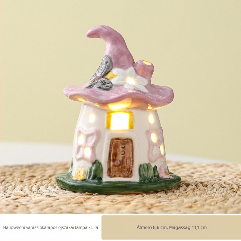 Porcelánból készült Magic House éjszakai lámpa – aranyos gyerekszobai dekorációs lámpa