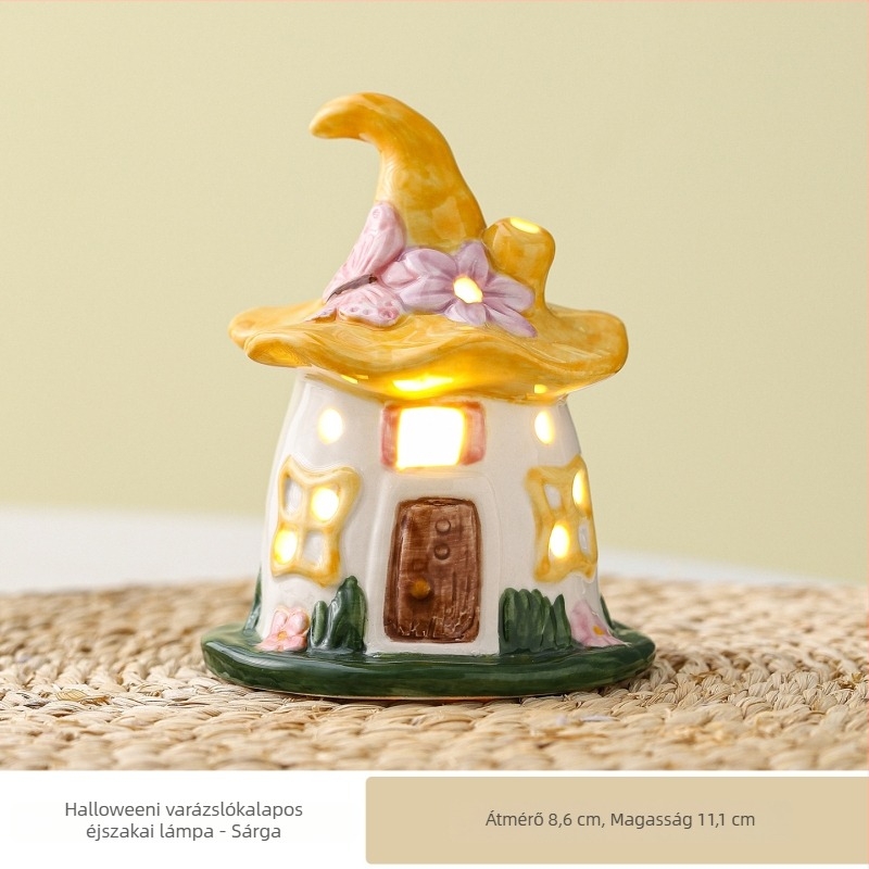 Porcelánból készült Magic House éjszakai lámpa – aranyos gyerekszobai dekorációs lámpa