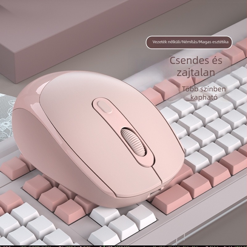 Újratölthető vezeték nélküli egér, csendes, laptophoz és asztali számítógéphez, otthoni és irodai használatra, uniszex.