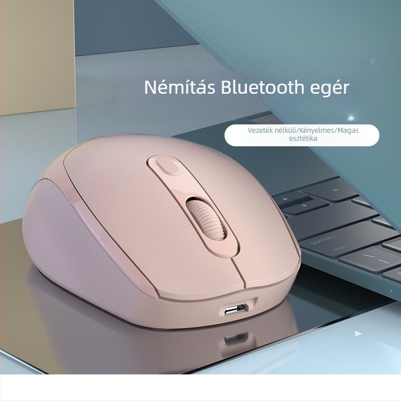 Újratölthető vezeték nélküli egér, csendes, laptophoz és asztali számítógéphez, otthoni és irodai használatra, uniszex.