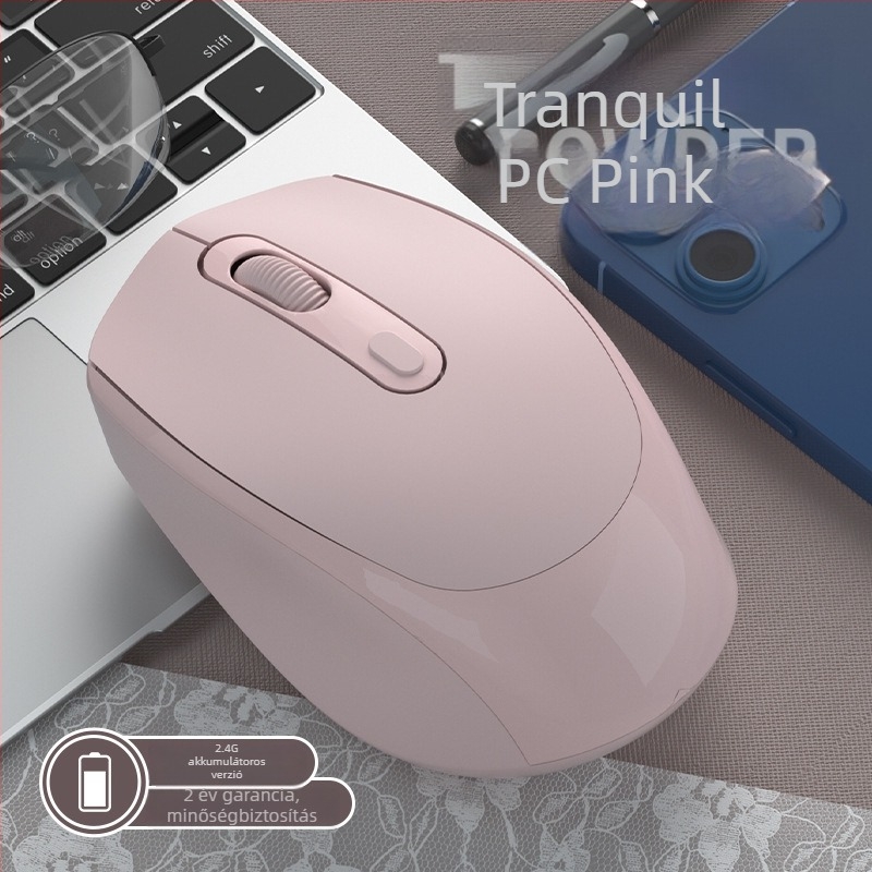 Újratölthető vezeték nélküli egér, csendes, laptophoz és asztali számítógéphez, otthoni és irodai használatra, uniszex.