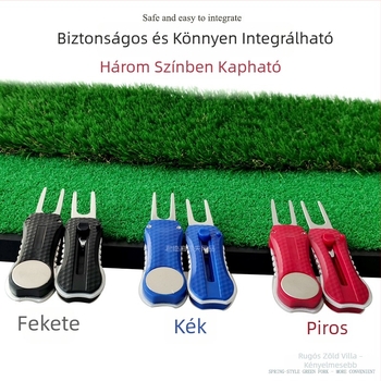 Rugós golf zöld villa behúzható és levehető mágneses jelölővel – Golf kiegészítő