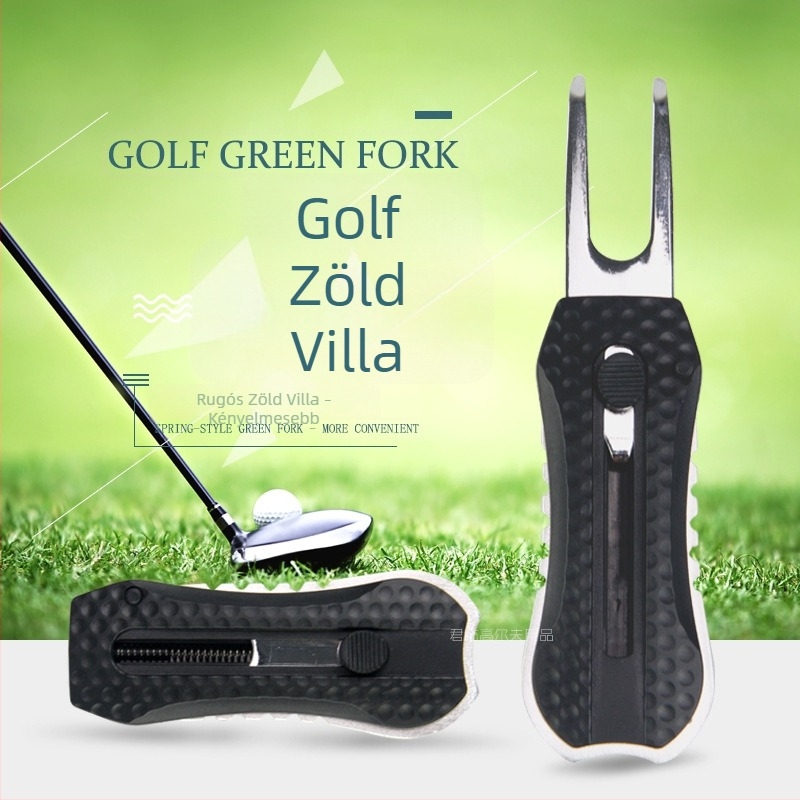 Rugós golf zöld villa behúzható és levehető mágneses jelölővel – Golf kiegészítő