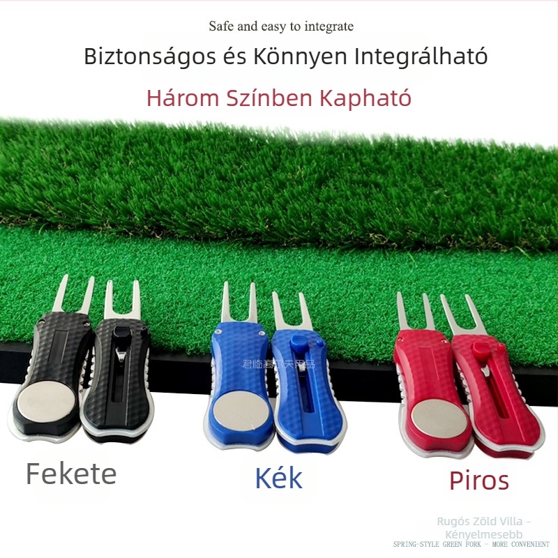 Rugós golf zöld villa behúzható és levehető mágneses jelölővel – Golf kiegészítő