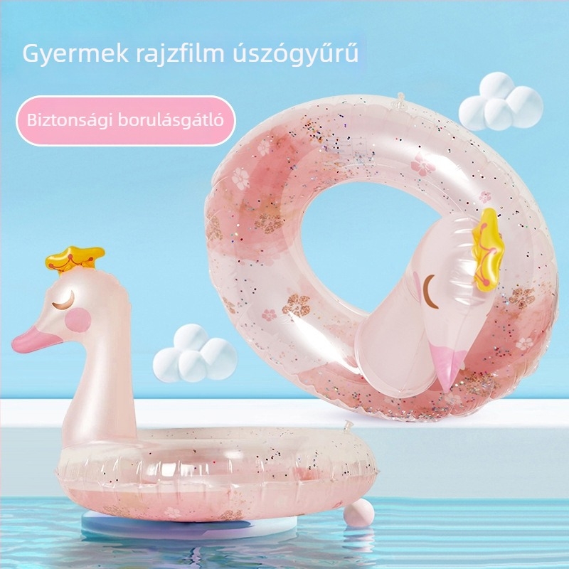 Gyerekeknek Kuromi vastagfalú úszógumi, anti-tilt dizájn, felfújható kezdőknek