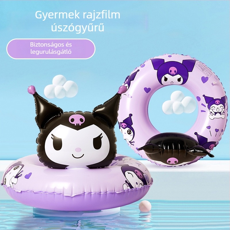 Gyerekeknek Kuromi vastagfalú úszógumi, anti-tilt dizájn, felfújható kezdőknek