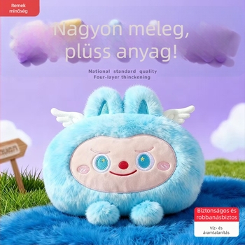 Újratölthető robbanásbiztos forróvíz-palack karikatúra hímzett huzattal, nemzeti szabványnak megfelelő, PVC, 220V, otthonra és kollégiumba téli melegítésre