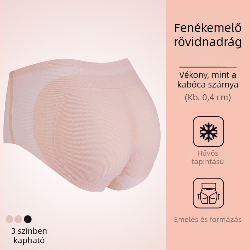 Varrásmentes, vékony, párnázott fenékemelő fehérnemű női, természetes vonal, Ice Silk anyagból