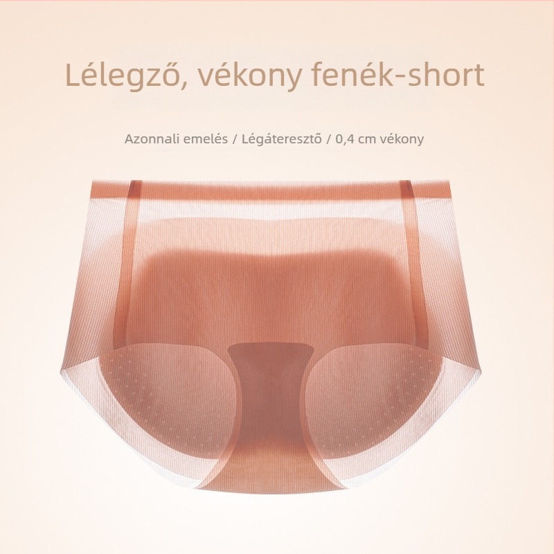 Varrásmentes, vékony, párnázott fenékemelő fehérnemű női, természetes vonal, Ice Silk anyagból