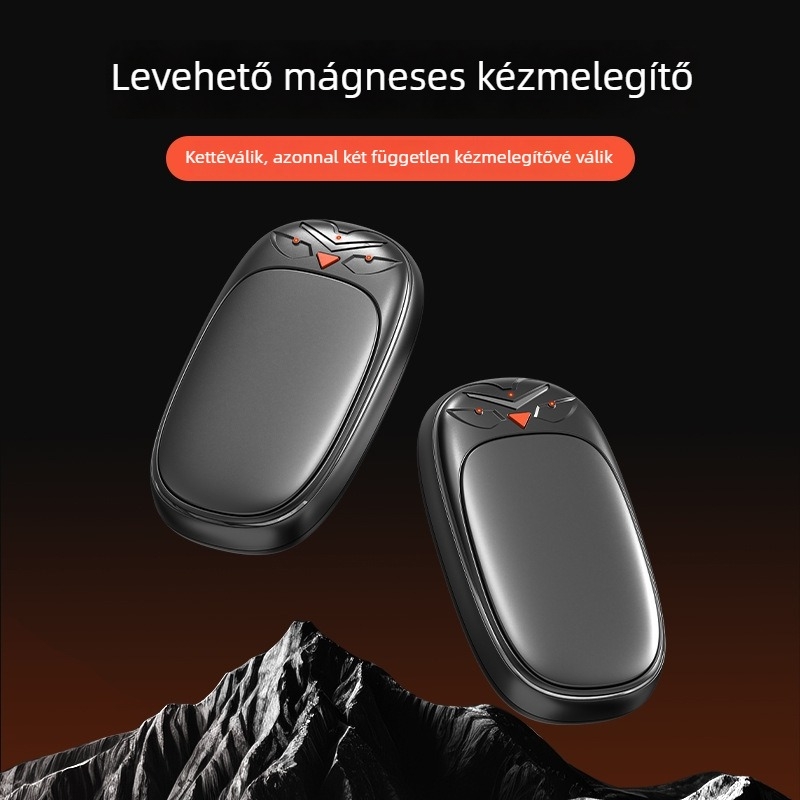 Újratölthető, hordozható kézmelegítő magas hőmérséklettel, robbanásbiztos, osztott mágneses kialakítású téli használatra