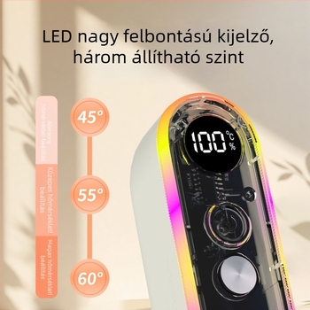 Színes mágneses kézmelegítő, újratölthető, szétszedhető 2-in-1 típus, hét színű fény, önmelegedő, ajándék lányoknak