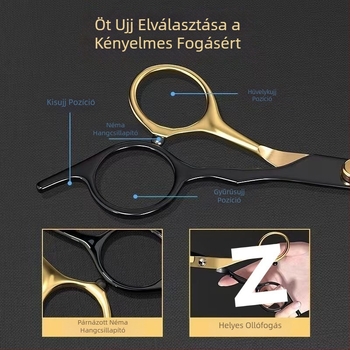 Professzionális otthoni használatra tervezett hajvágó olló készlet: frufru-ritkító ollóval nőknek és gyerekeknek