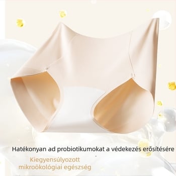 Női Ice Silk seamless, magas derekú menstruációs alsó, antibakteriális, lélegző, pamut bélés