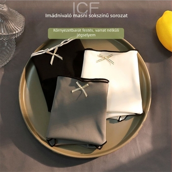 Női alsónemű ice silk anyagból, pamutbetéttel, középmagas derékú, egyszínű