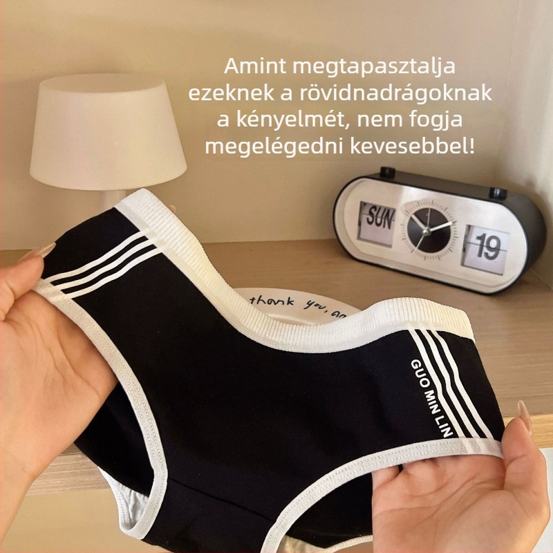 Női pamut háromszög alakú alsónemű középmagas derekú, japán sportos stílus