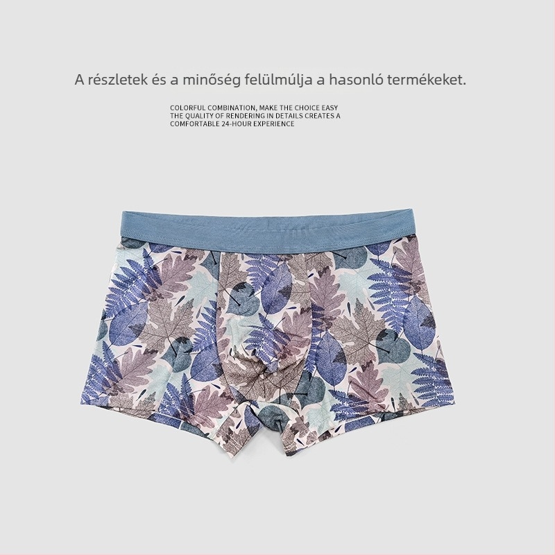 Férfi modalos boxer alsó, nyomott mintával, középmagas derekú, lélegző, trendi márka