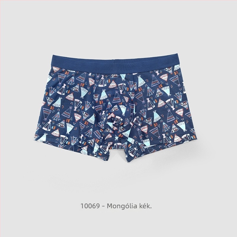 Férfi modalos boxer alsó, nyomott mintával, középmagas derekú, lélegző, trendi márka