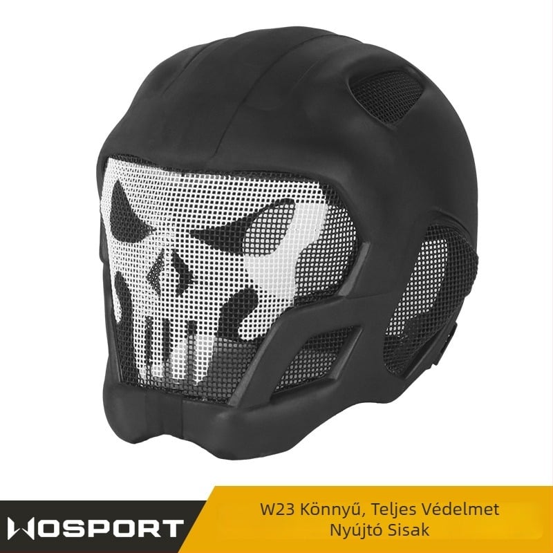 Wosport W23 Könnyű teljes védő sisak EVA anyagból, légáteresztő acélhálóval és memóriahabbal
