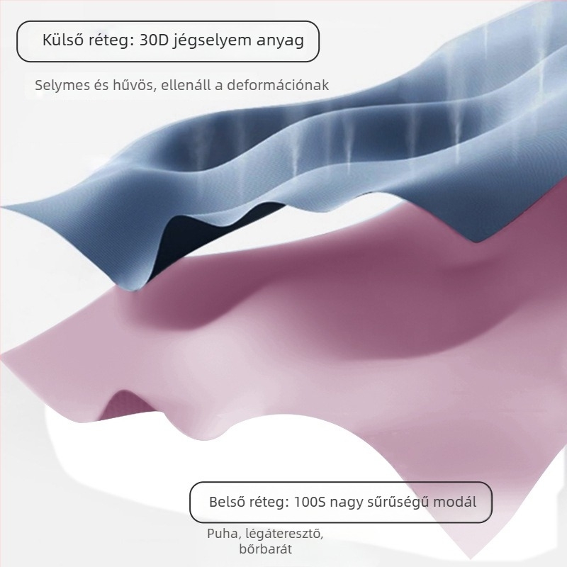 Férfiak számára varrat nélküli boxer Ice Silk és modal anyagból, antibakteriális ágyéktáji zóna, lélegző, középmagas derekú, rugalmas