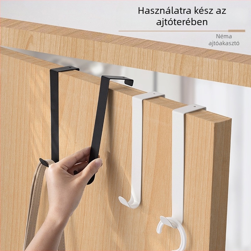 Kreatív, többfunkciós ajtó mögötti akasztó a konyhai szekrényhez, fúrás nélküli; kovácsoltvas ruhafogas fürdőszoba ajtóra