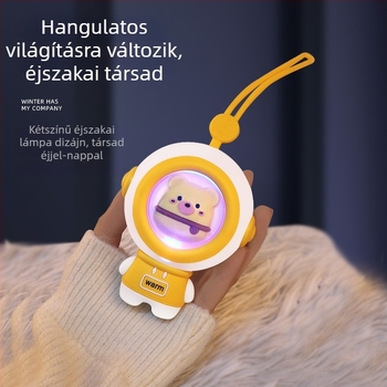 Űrhajós témájú kézmelegítő USB töltéssel, aranyos háziállat melegítő, téli ajándék diákoknak, hangulatos világító melegítő