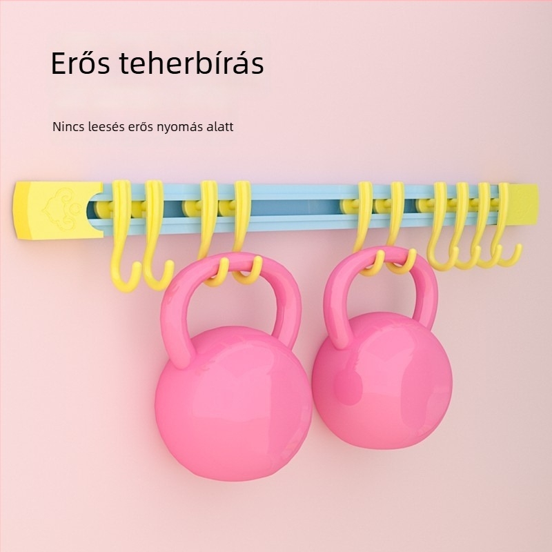 Dopamine tároló csúszó sín horog, fúrás nélküli rögzítés a szekrényajtóra, konyhai tároló