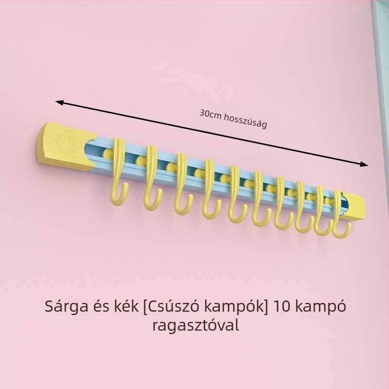 Dopamine tároló csúszó sín horog, fúrás nélküli rögzítés a szekrényajtóra, konyhai tároló
