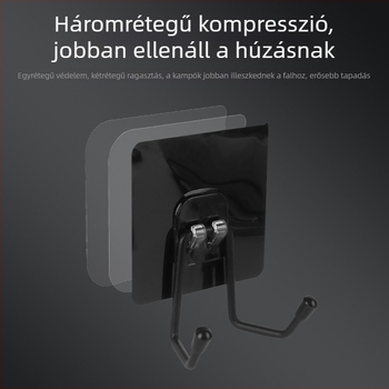 Kettős falra ragasztó kampó, átlátszó, konyha és fürdőszoba