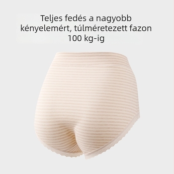 Plusz méretű női alsónemű, magas derék, dupla rétegű deréköv, színes pamut, 100 kg-ig, teljes fedés