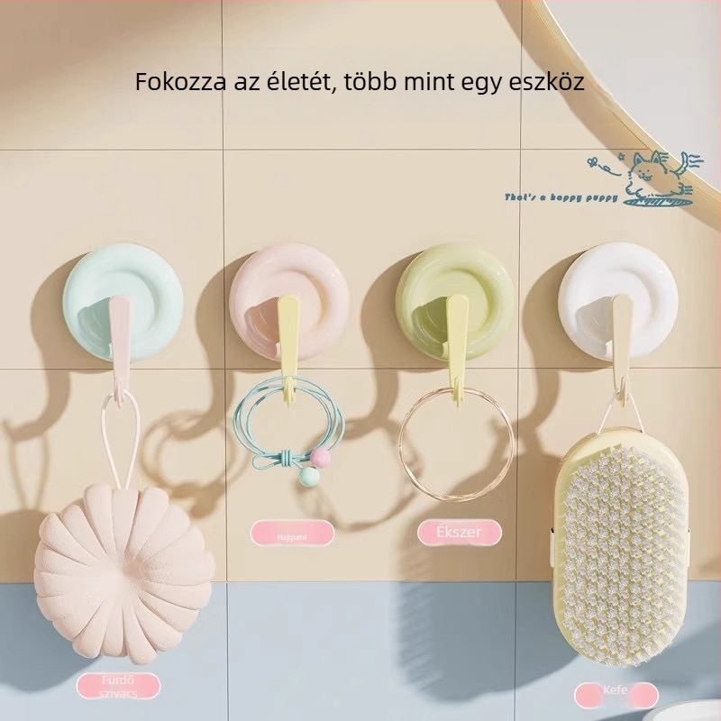 Dopamine Candy szívócsésze akasztó, falra szerelhető konyhába és fürdőszobába, nyom nélküli ragasztóhorog, fúrás nélkül, 5–10 kg teherbírás