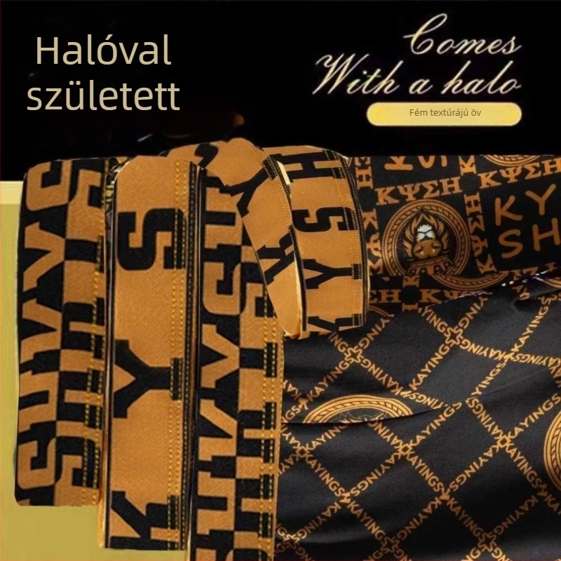 Férfi Ice Silk boxeralsó pamutbetéttel, légáteresztő, fekete-arany