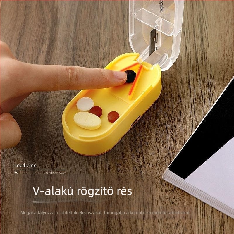 Hordozható heti gyógyszeradagoló és szeletelő
