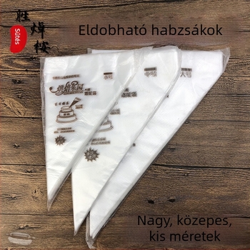 Egyszer használatos díszítő tasak tortakrémhez, PE műanyag