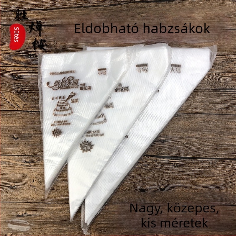 Egyszer használatos díszítő tasak tortakrémhez, PE műanyag
