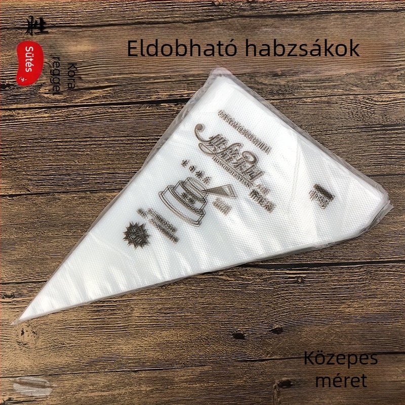 Egyszer használatos díszítő tasak tortakrémhez, PE műanyag