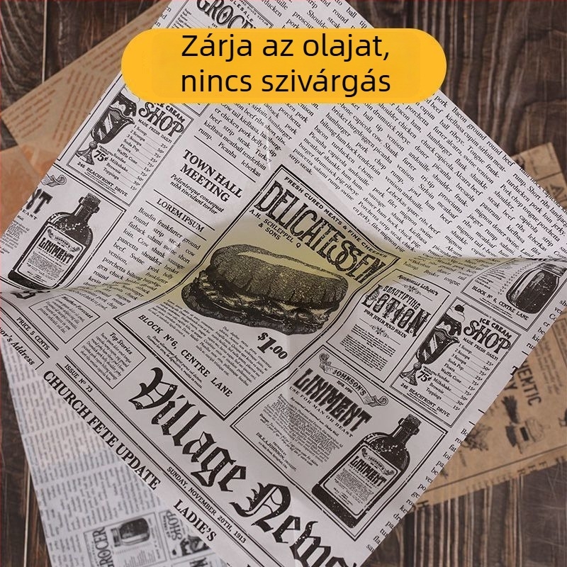 Zsírfelszívó papír, amerikai stílusú zsírtűrő papír, sütésre és sütő alátét, élelmiszerbiztos szilikon bevonattal