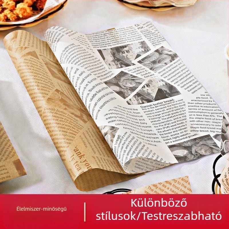 Zsírfelszívó papír, amerikai stílusú zsírtűrő papír, sütésre és sütő alátét, élelmiszerbiztos szilikon bevonattal