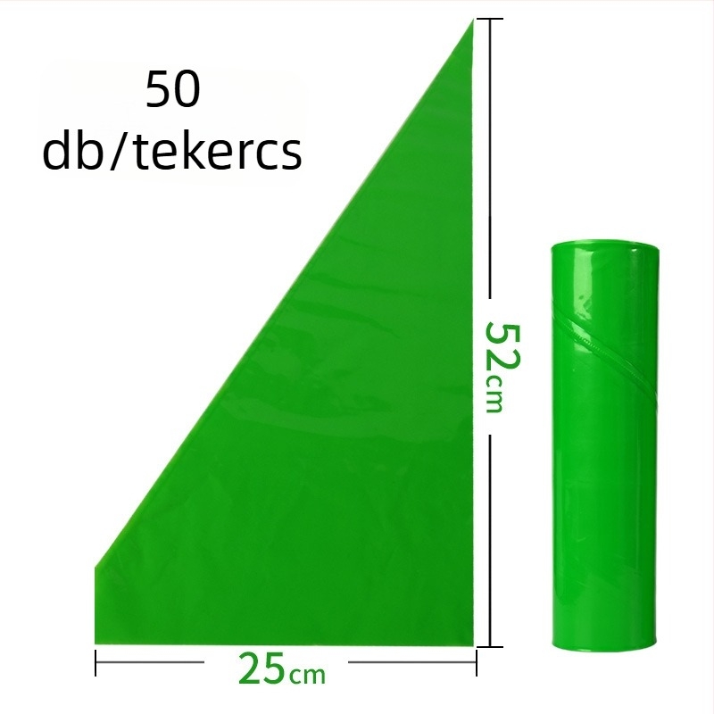 21 hüvelykes zöld díszítő zsák, megerősített, 50 db/tekercs, élelmiszer-minőségű PE, krém díszítéshez