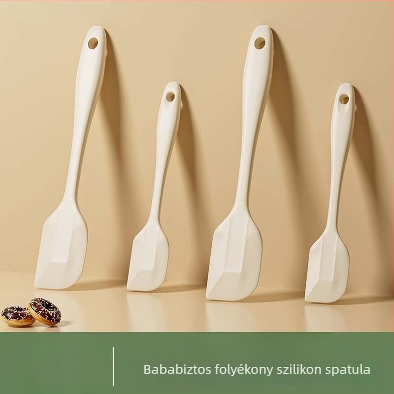 Szilikon spatula sütéshez és keveréshez, integrált konyhai eszköz, magas hőmérsékletnek ellenálló, élelmiszerbiztonsági minősítésű krém spatula