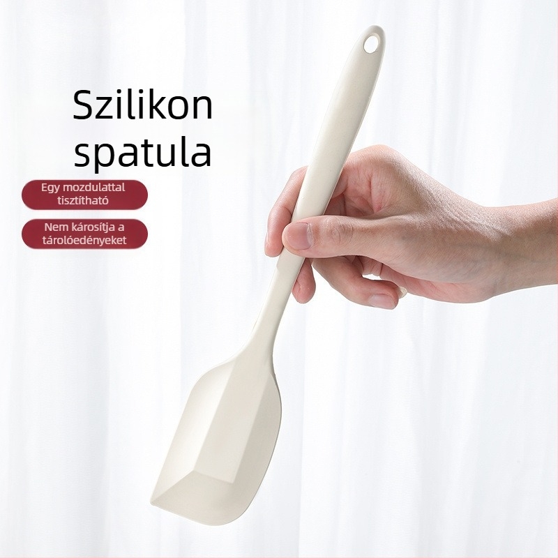 Szilikon spatula sütéshez és keveréshez, integrált konyhai eszköz, magas hőmérsékletnek ellenálló, élelmiszerbiztonsági minősítésű krém spatula