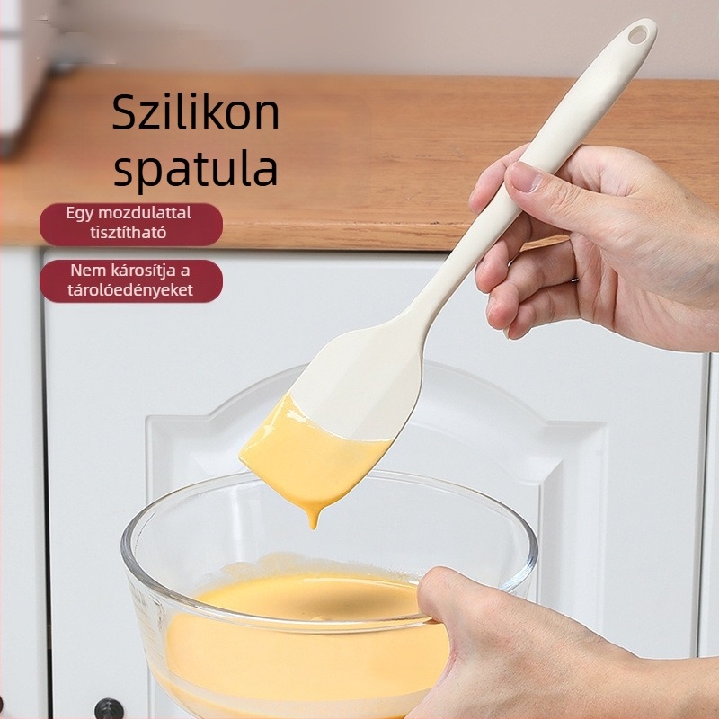 Szilikon spatula sütéshez és keveréshez, integrált konyhai eszköz, magas hőmérsékletnek ellenálló, élelmiszerbiztonsági minősítésű krém spatula
