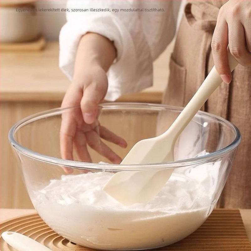 Szilikon spatula sütéshez és keveréshez, integrált konyhai eszköz, magas hőmérsékletnek ellenálló, élelmiszerbiztonsági minősítésű krém spatula