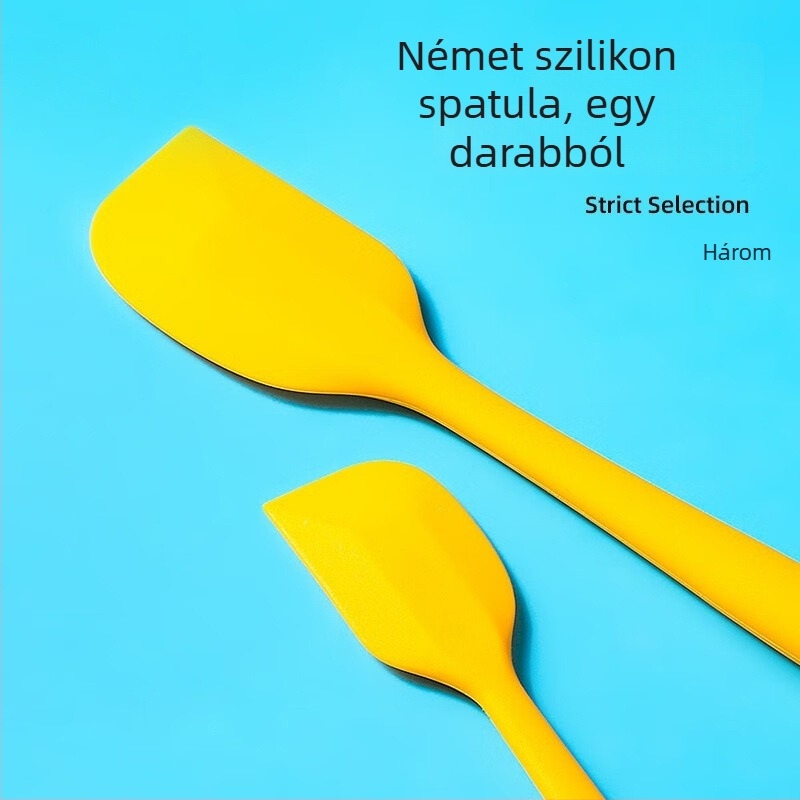Szilikon spatula sütéshez és keveréshez, integrált konyhai eszköz, magas hőmérsékletnek ellenálló, élelmiszerbiztonsági minősítésű krém spatula