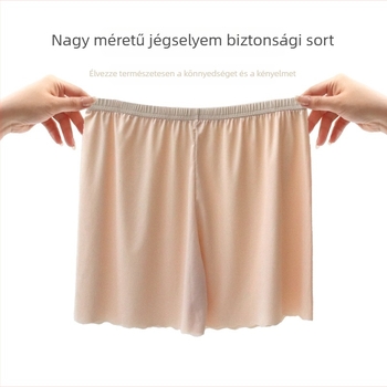 Sima női biztonsági rövidnadrág, átlátszatlan, Ice Silk anyag, könnyű nyárra, plusz méret, boxer-stílusú rövidnadrág