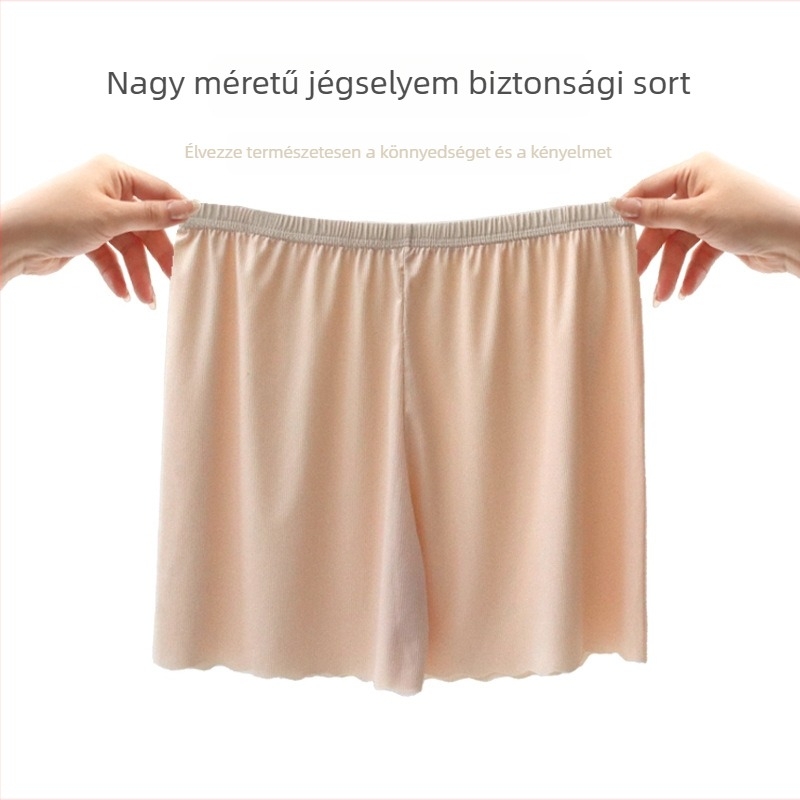 Sima női biztonsági rövidnadrág, átlátszatlan, Ice Silk anyag, könnyű nyárra, plusz méret, boxer-stílusú rövidnadrág