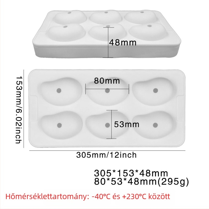3D mangó mousse tortaforma, szilikon sütőforma