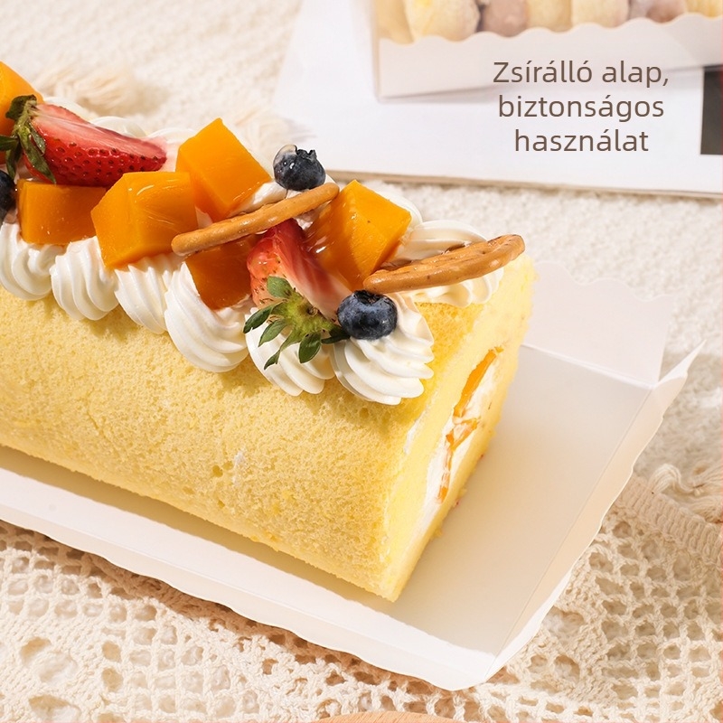 Hordozható átlátszó torta tekercs csomagoló doboz, hosszú kialakítás