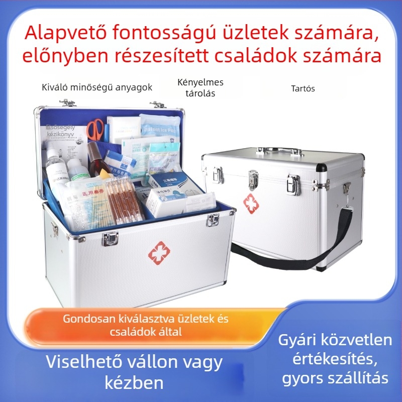 Hordozható orvosi tároló doboz, nagy kapacitású, több rétegű elválasztóval, otthonra vagy kollégiumba
