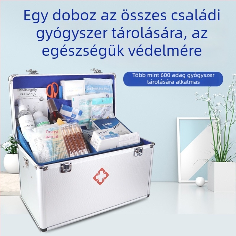 Hordozható orvosi tároló doboz, nagy kapacitású, több rétegű elválasztóval, otthonra vagy kollégiumba