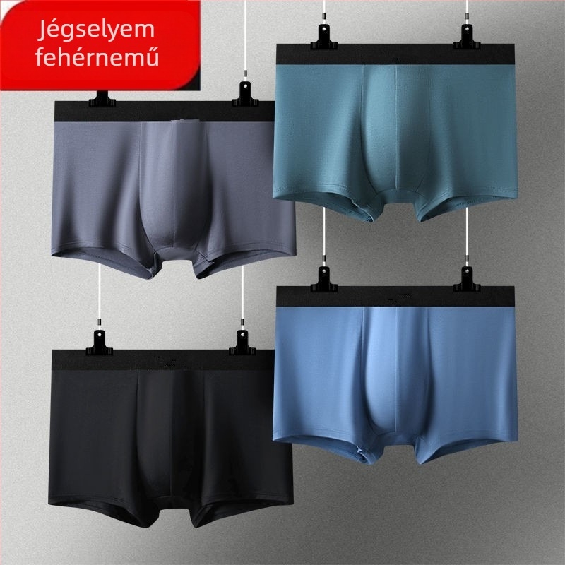Férfi boxeralsó, lélegző Ice Silk Modal anyagból, sportos fazon, fenékemelő hatás, középmagas derekú, egyszínű